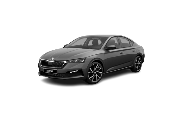 2023 Skoda Octavia automatic rental car exterior front view in Kaunas